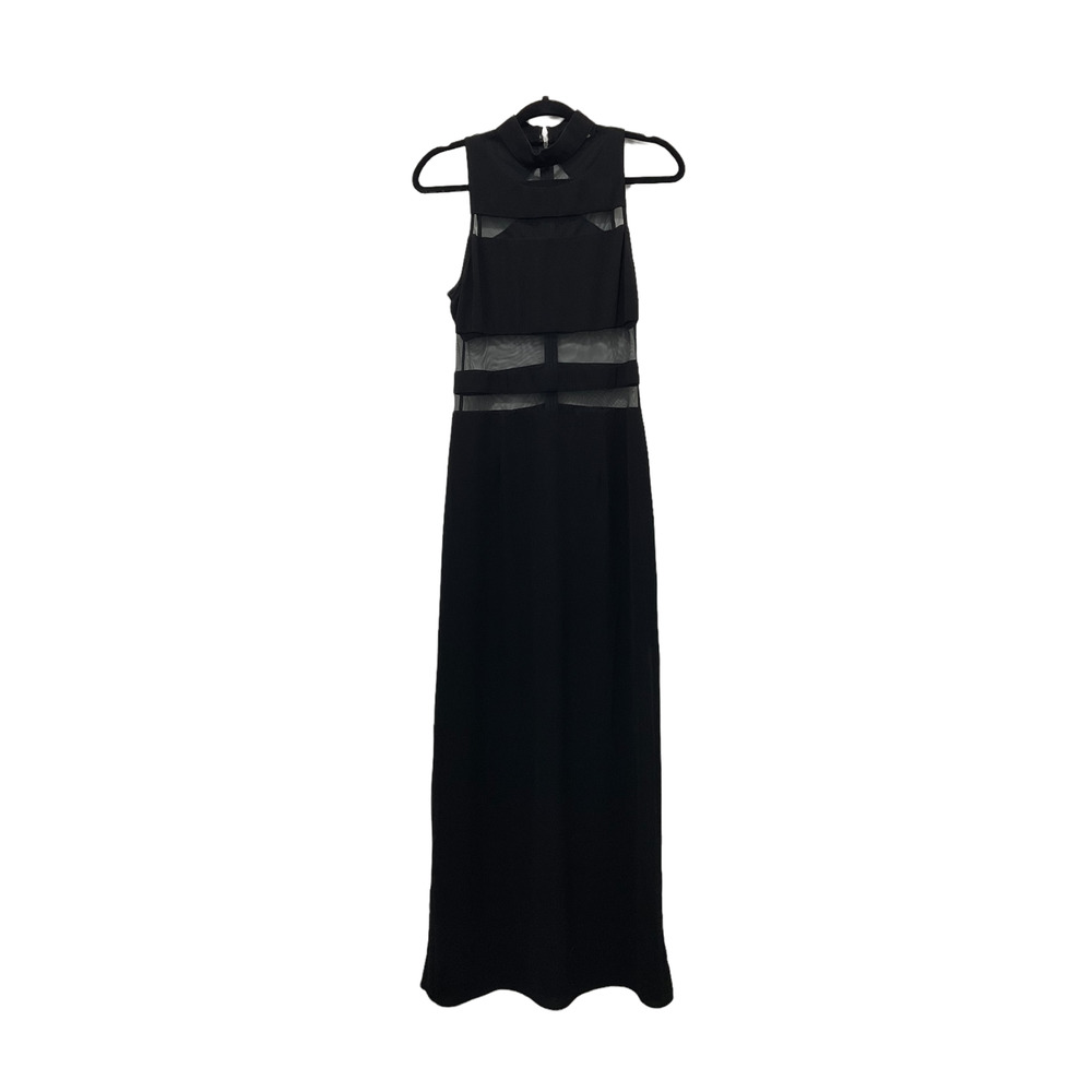 Sugarlips Black Maxi Dress with Mesh Insets